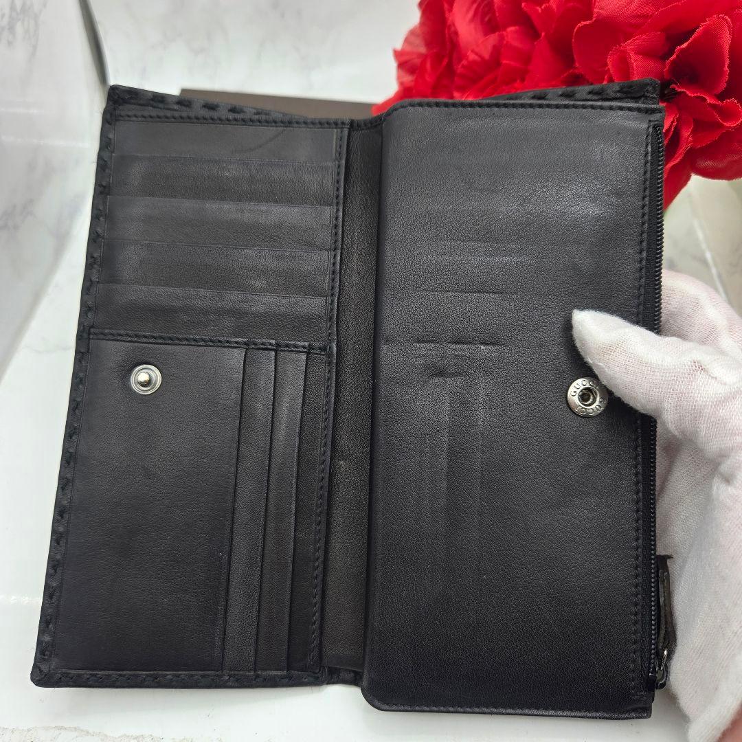 【美品】 GUCCI グッチ 長財布 財布 レザー ブラック 黒 シンプル