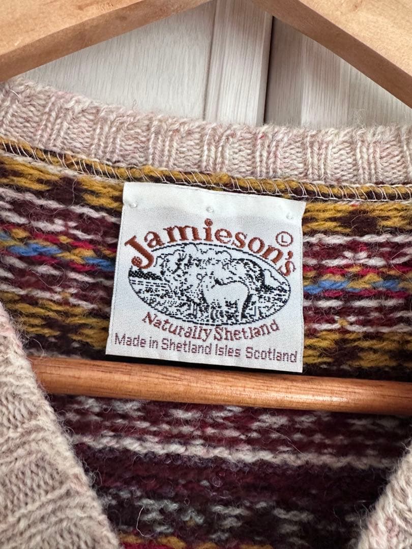 Jamieson's ノルディック柄 Vネックベスト