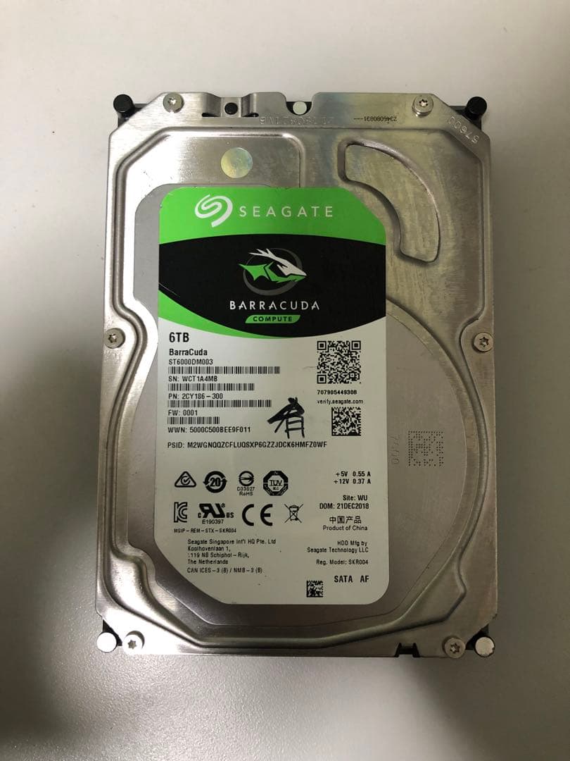 外付けハードディスク・ドライブ Seagate Barracuda 6TB HDD