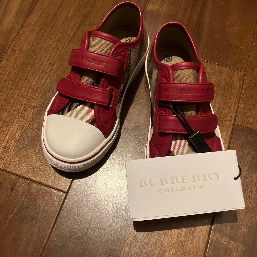 BURBERRY 子供用シューズ 28サイズ 赤チェック