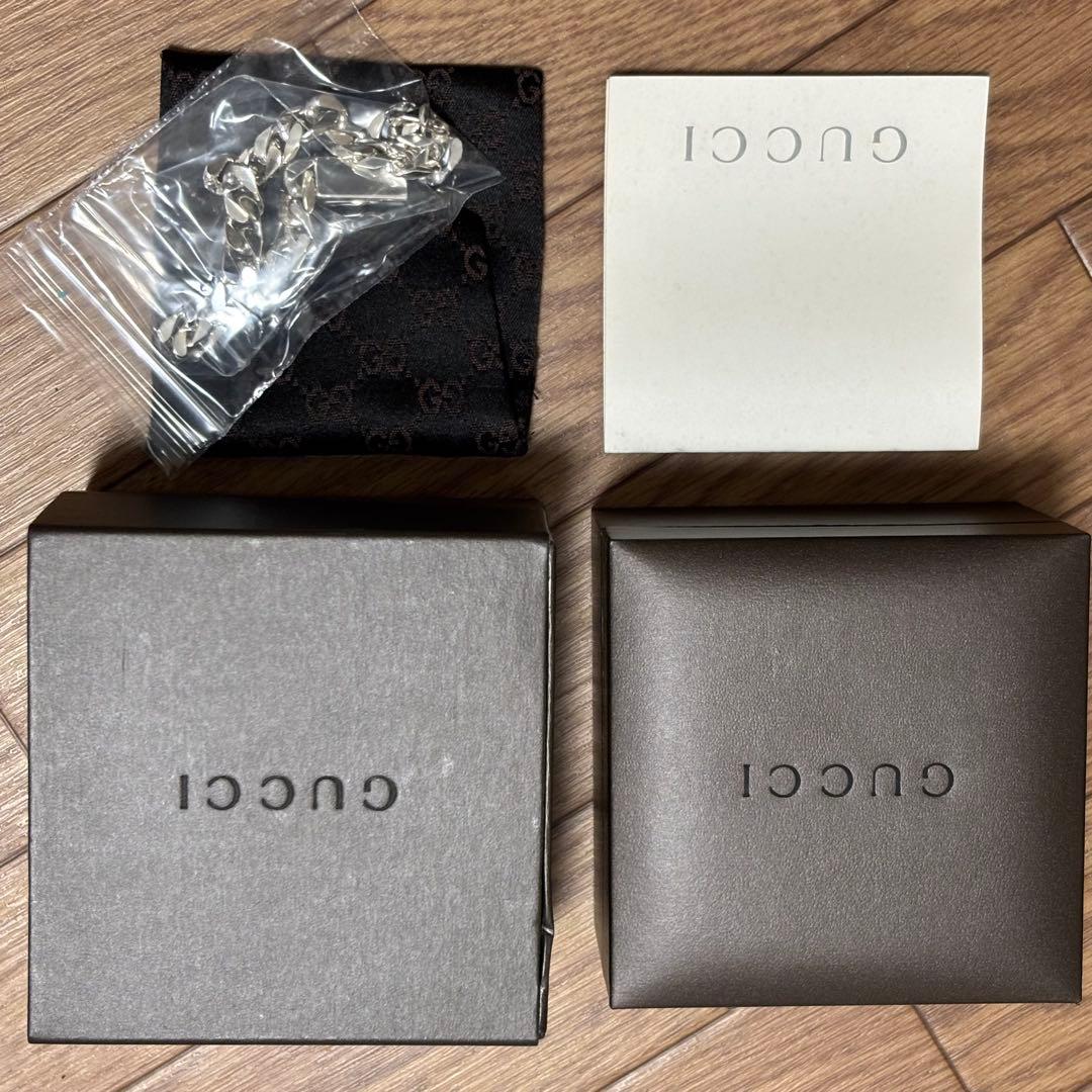 GUCCI 新品同様品　シルバーブレスレット刻印　21 喜平チェーン　付属品
