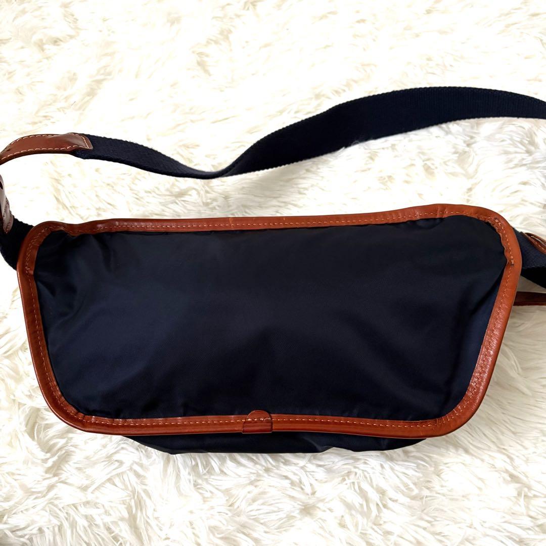 極美品✨felisi フェリージ　ウエストポーチ　ナイロン　レザー　紺　799