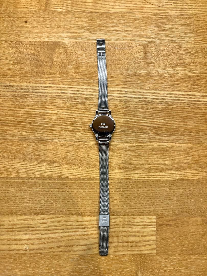 ete シルバー メッシュバンド ソーラーウォッチ