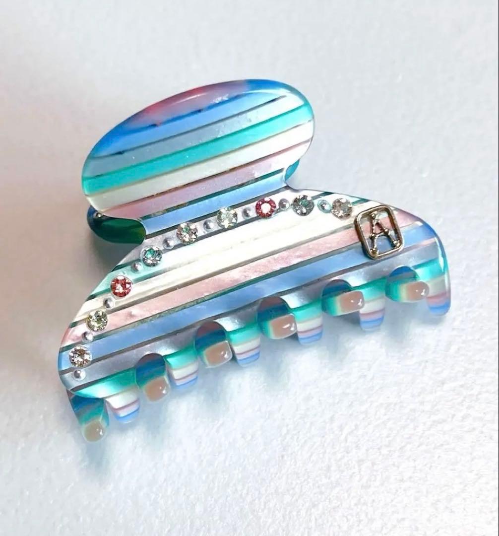 アレクサンドルドゥパリ　ヘアクリップ　ブルー系　キラキラ　スワロフスキー　可愛い