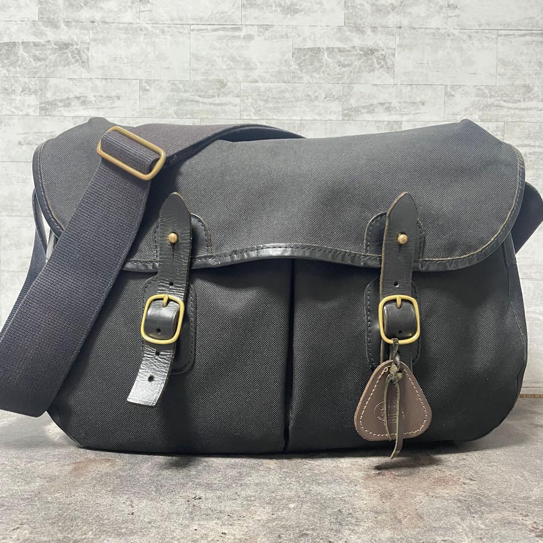 クオリティガンスリップス レザー PVC キャンバス ショルダーバッグ ブラック