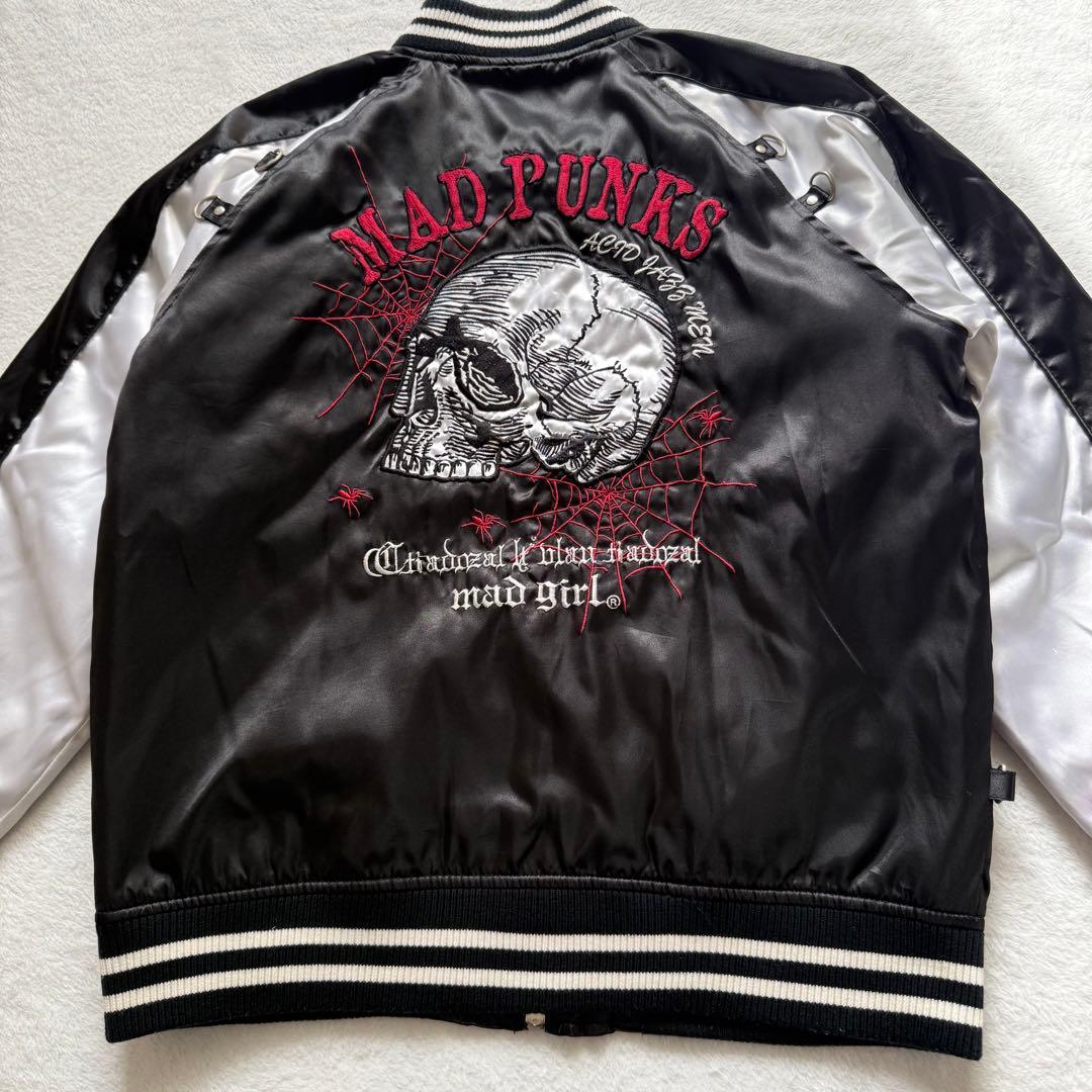 【MAD PANKS】スカジャン　骸骨　パンク系　平成ギャル男　刺繍　y2k