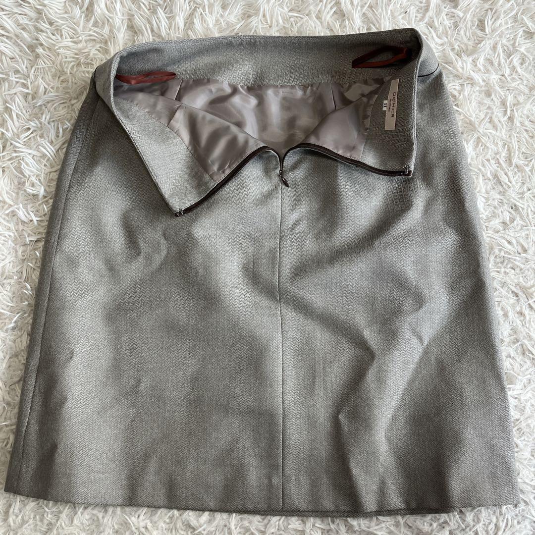 極美品 ORIHICA レディーススーツ 3点セット ライトグレー