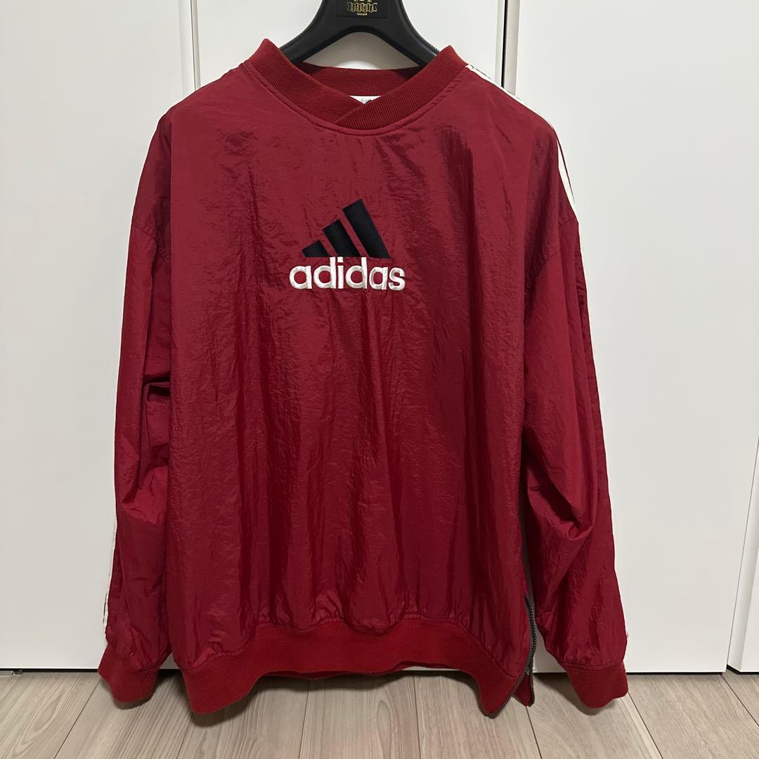 old adidas 赤プルオーバー ナイロンジャケット