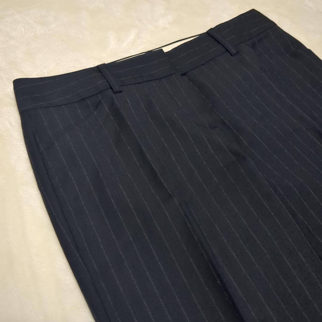 theory　セオリー パンツスーツ 紺　ストライプ カシミヤ　セットアップ