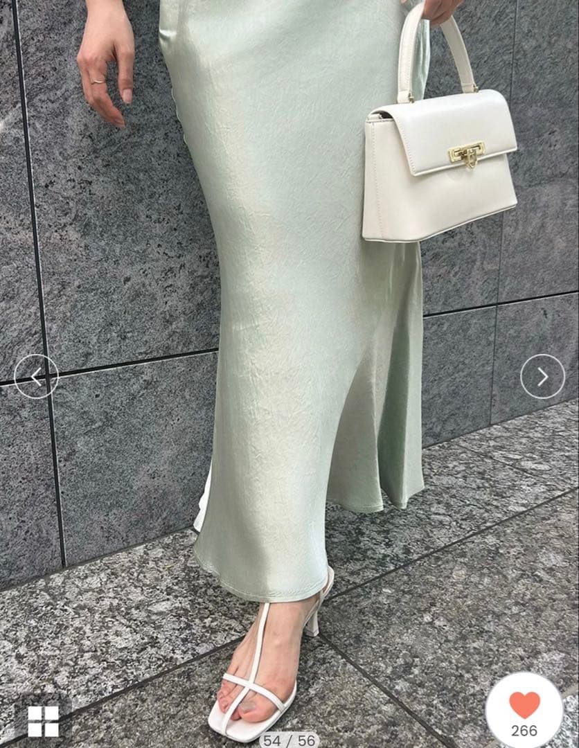 【未使用】2025✨️希少✨アニュアンス アセテート サテン ナロー スカート