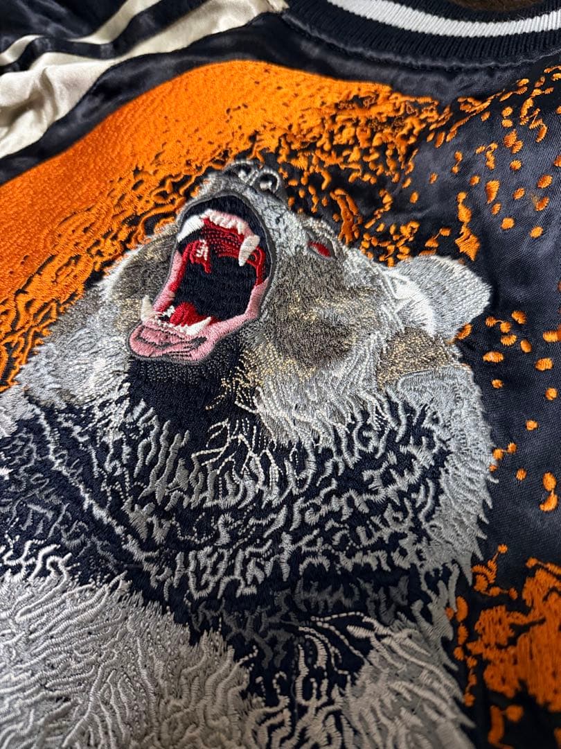 美品 ２面用 SATORI クマ 日本限定 スカジャン vintage レーヨン