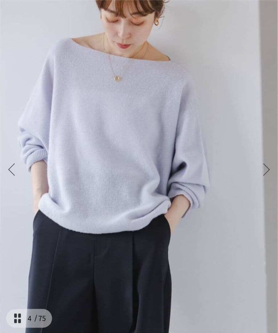 Noble ファインウールドルマンプルオーバー　パープル