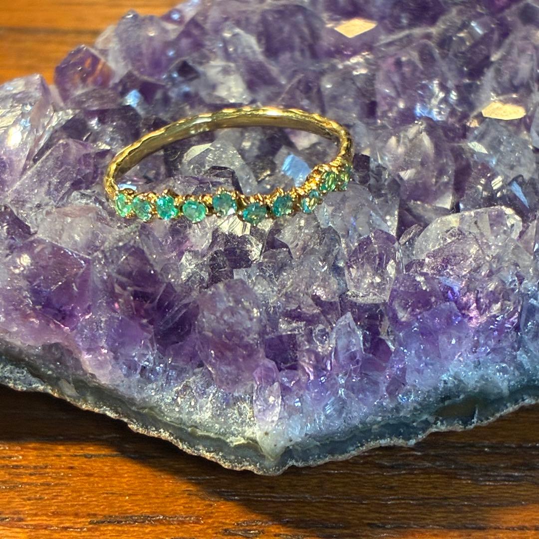 パライバトルマリン ハーフエタニティリング K18 9号