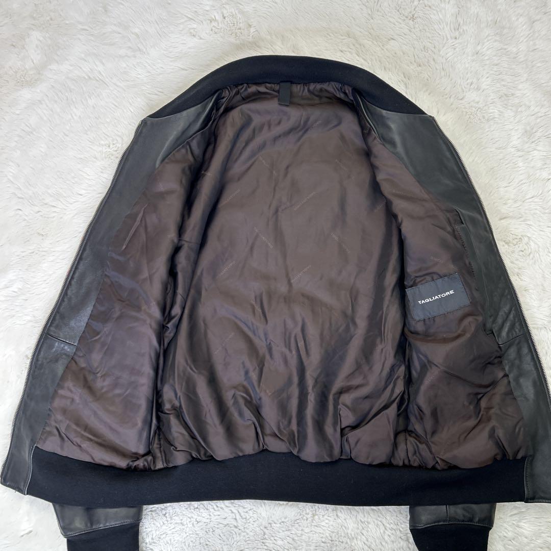 未使用TAGLIATORE タリアトーレ /定価18万 羊革 48 M〜L黒