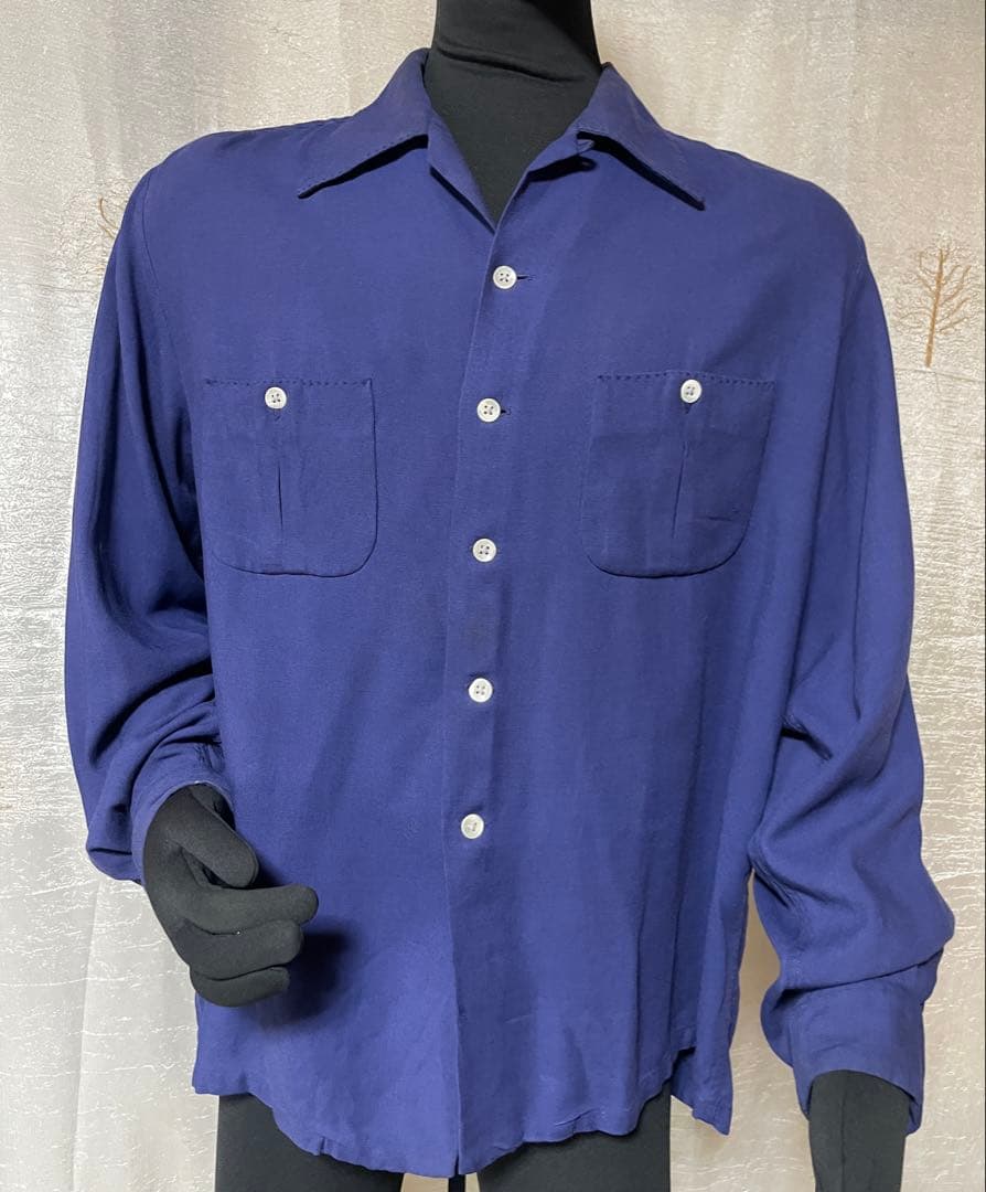 50's PALMDAYL レーヨンシャツ ネイビー