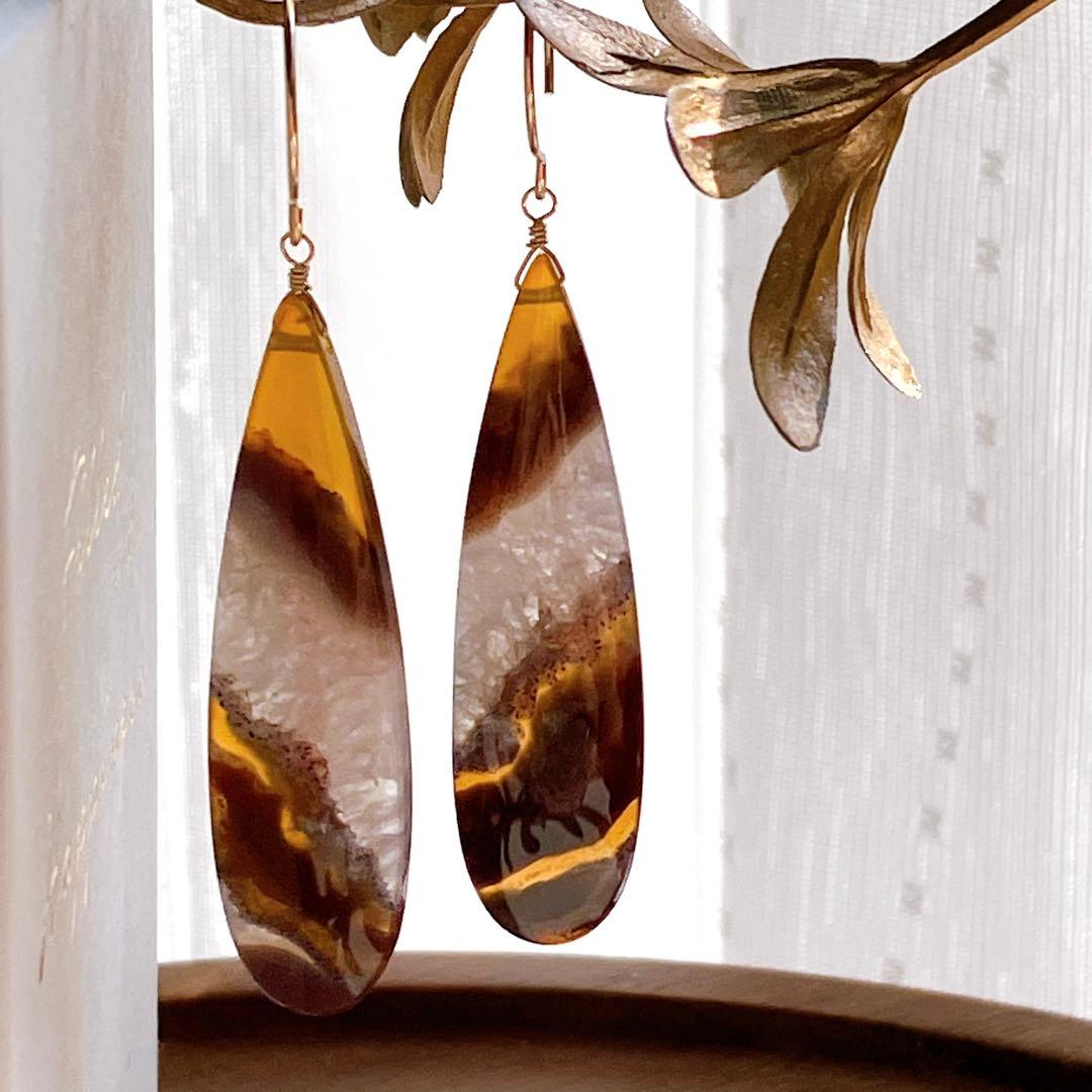 tama◆希少✧ティモールアゲートピアス✧14kgf