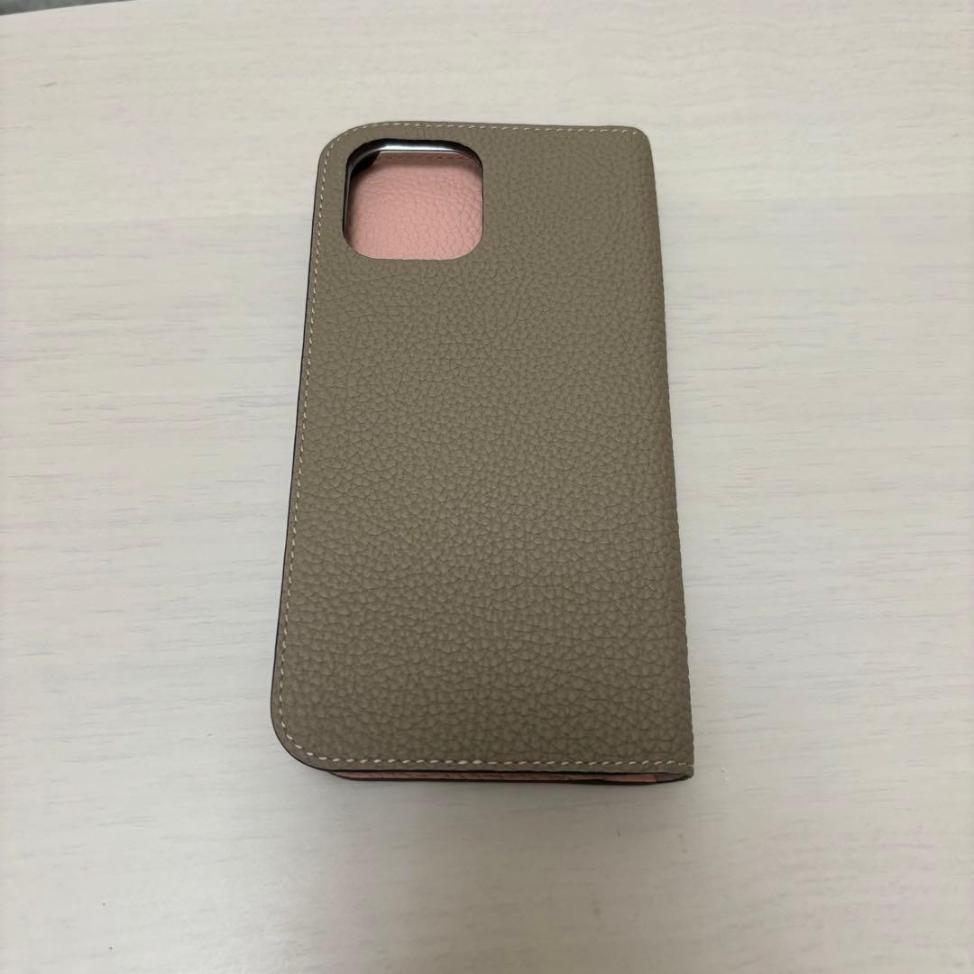 【超美品】BONAVENTURA iPhoneケース(グレージュ＋サクラ)