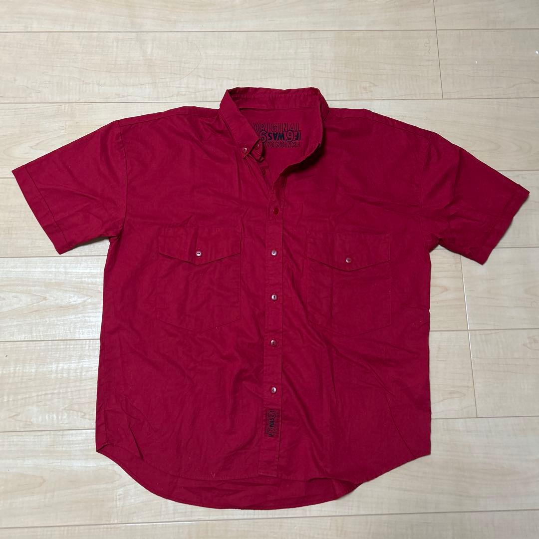 テンダーロイン6SWAG 赤 半袖シャツ ボタンダウン