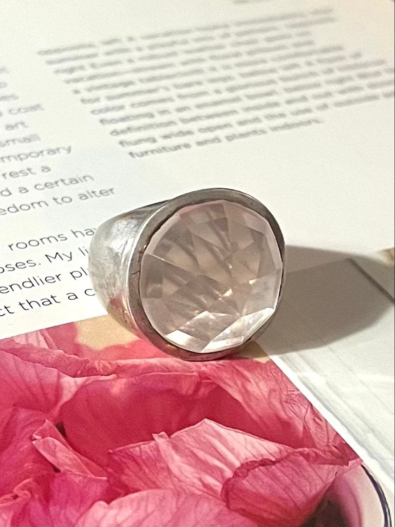 【送料無料】H.P.FRANCE ローズクォーツリング シルバー