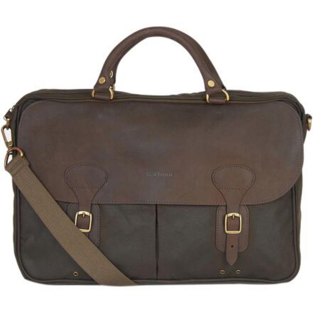 バッグ Barbour Wax Leather Briefcase