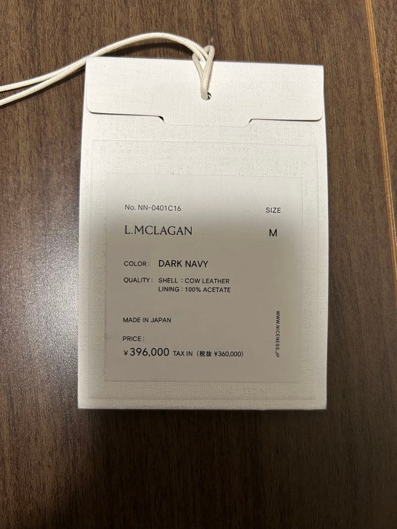 NICENESS L.MCLAGAN サイズM 25AW タグ付き