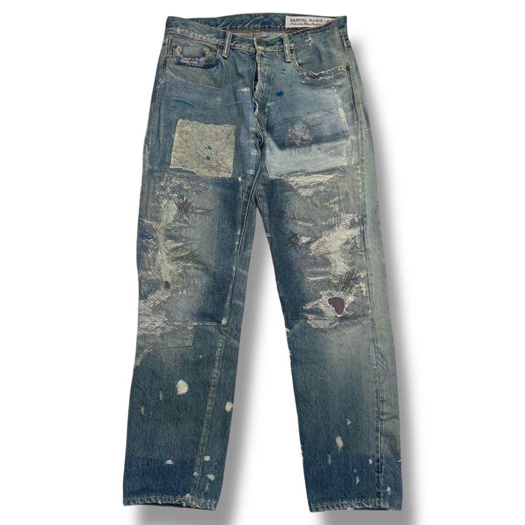 【名作】Kapital キャピタル 襤褸 ボロ 刺し子 デニムパンツ 34
