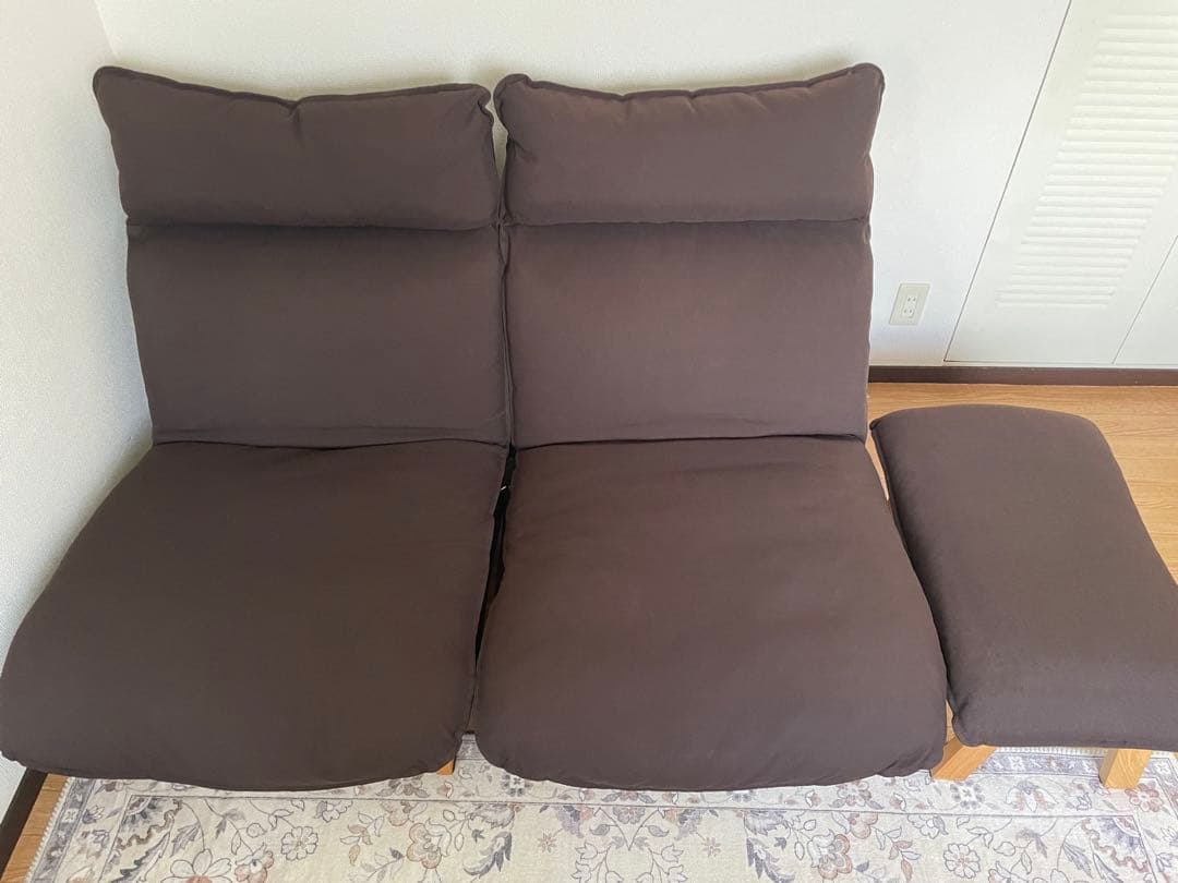 無印良品　ハイバックリクライニングソファ 2脚、オットマン