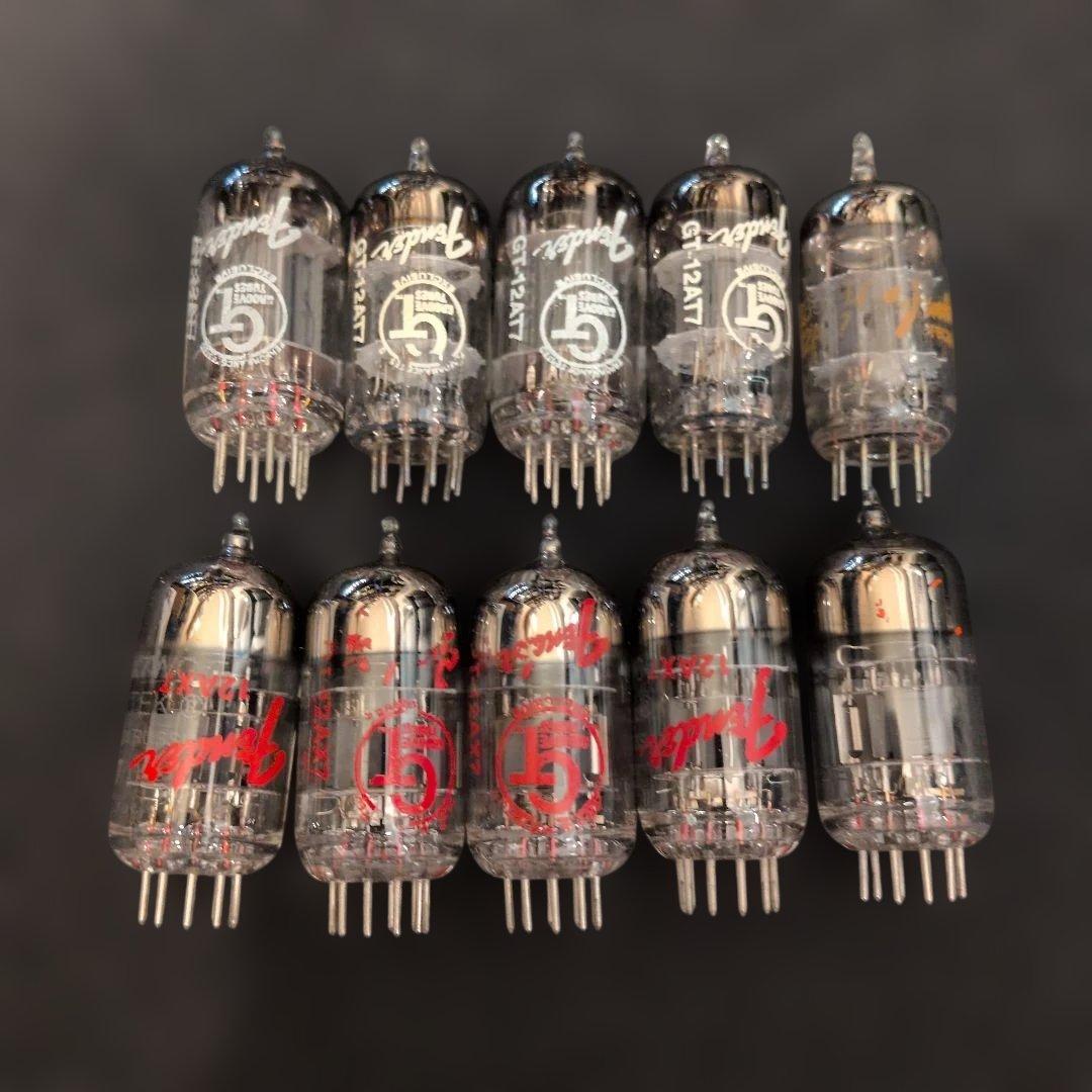 Fenderロゴ 12AX7 12AT7 中古真空管 10本セット