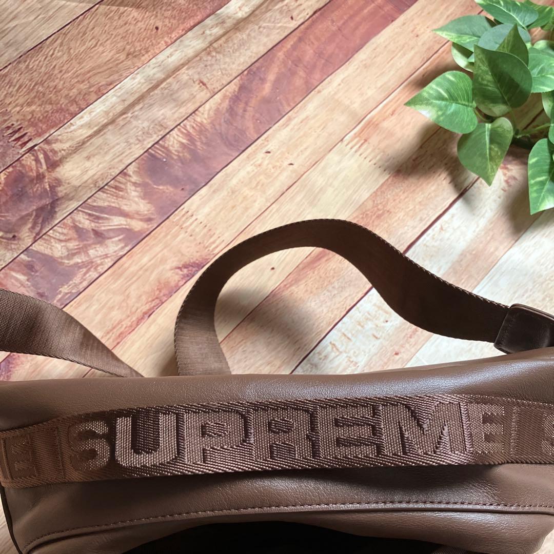 24fw Supreme Leather Waist Bag ブラウン