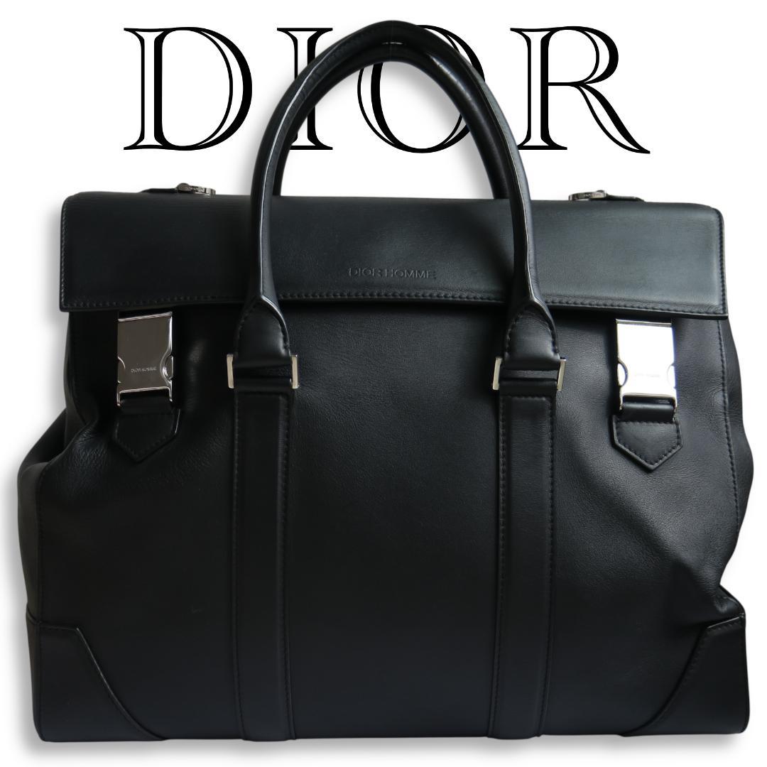 【ディオールオム】ビジネスバッグ ハンドバッグ ブラック 10-BO-0163