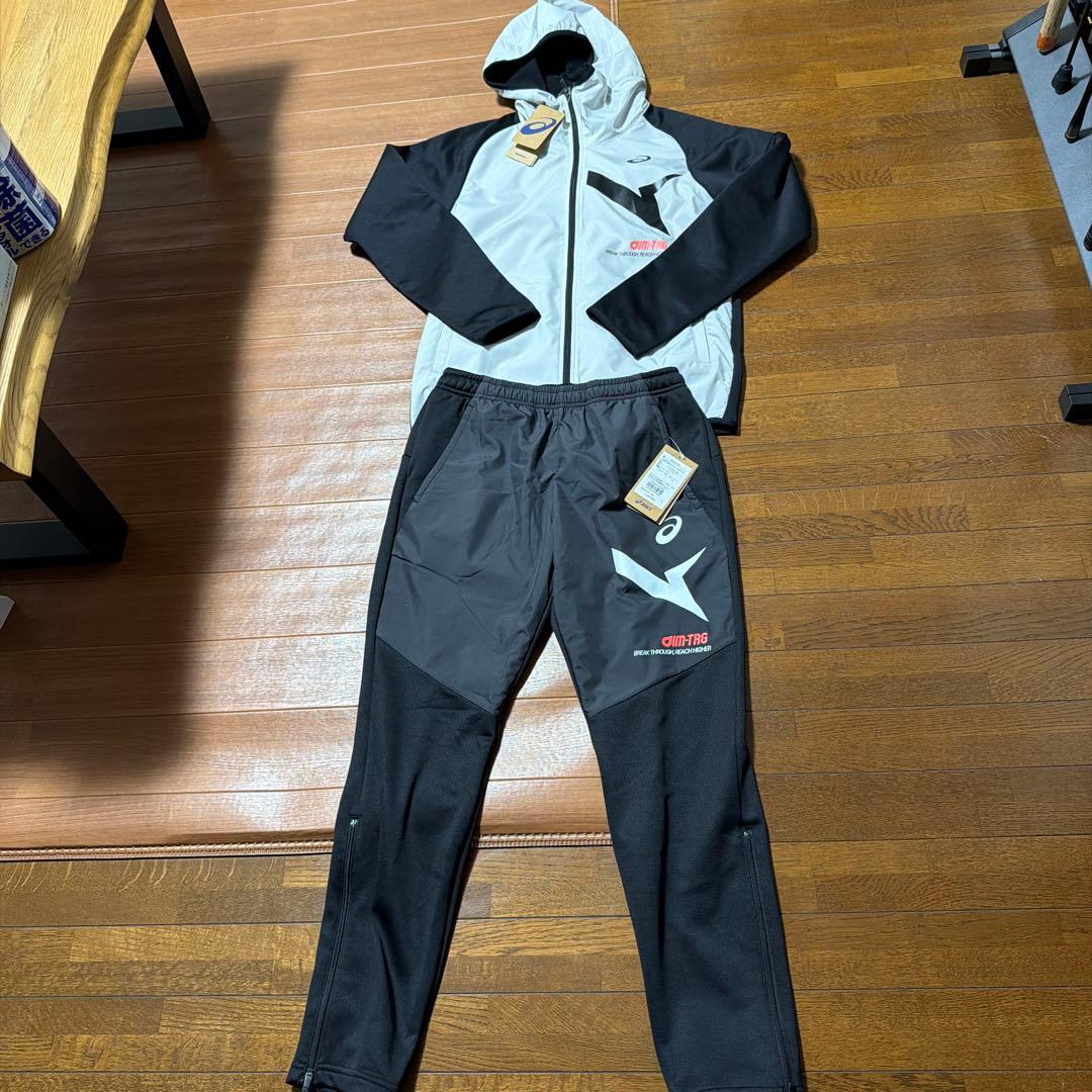 アシックスハイブリッドフリースフルジップフーディー・パンツ上下セットS 新品