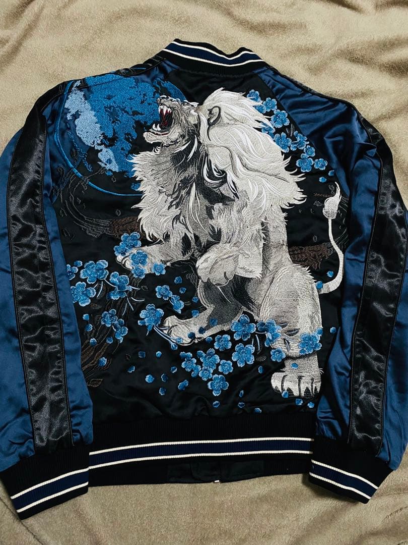 未使用 SKAJAN ライオン 限定 スカジャン unisex 美品 navy