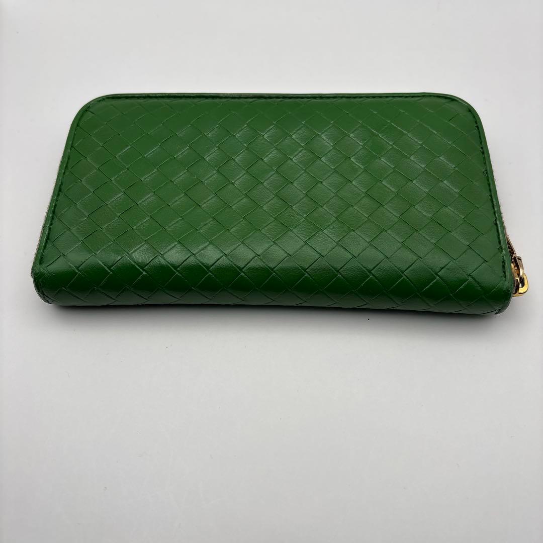 ①◆正規品◆ボッティガヴェネタイントレチャート ラウンドファスナー長財布