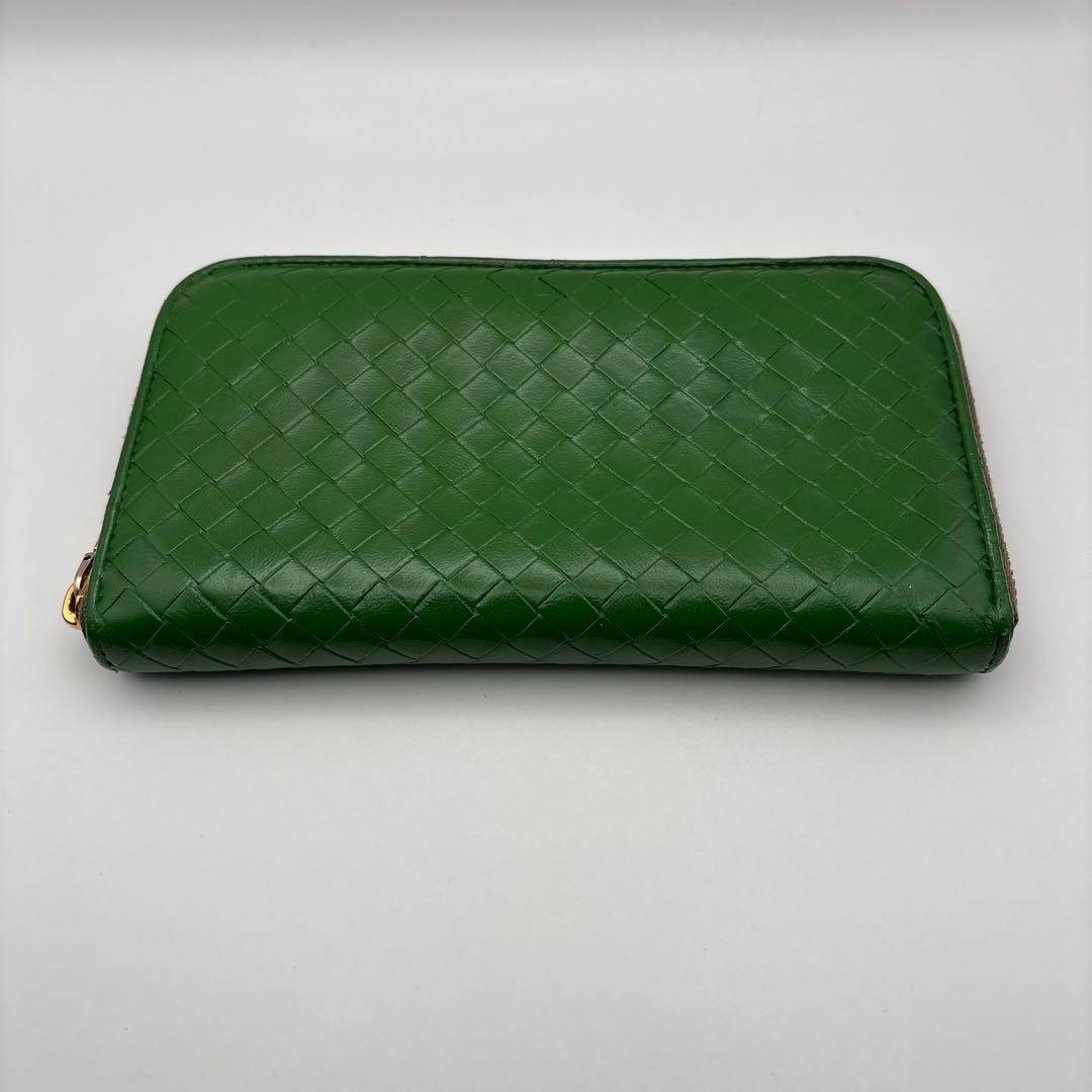 ①◆正規品◆ボッティガヴェネタイントレチャート ラウンドファスナー長財布