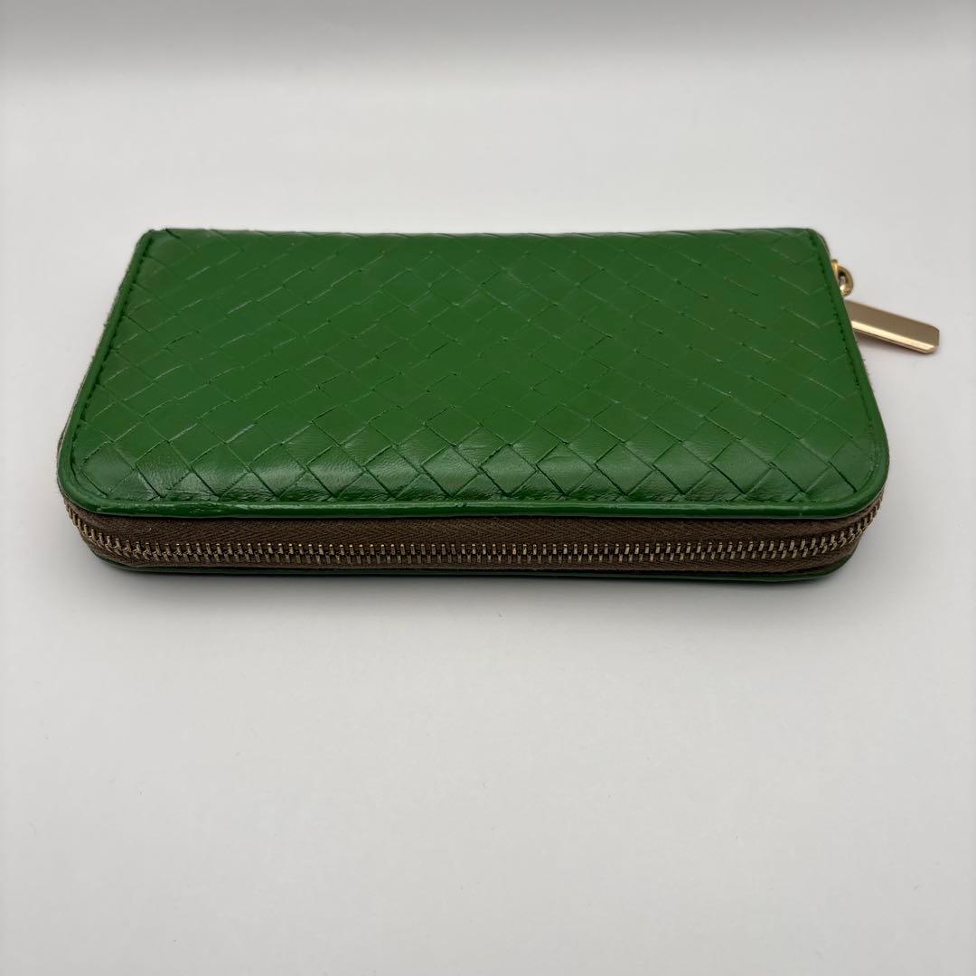 ①◆正規品◆ボッティガヴェネタイントレチャート ラウンドファスナー長財布