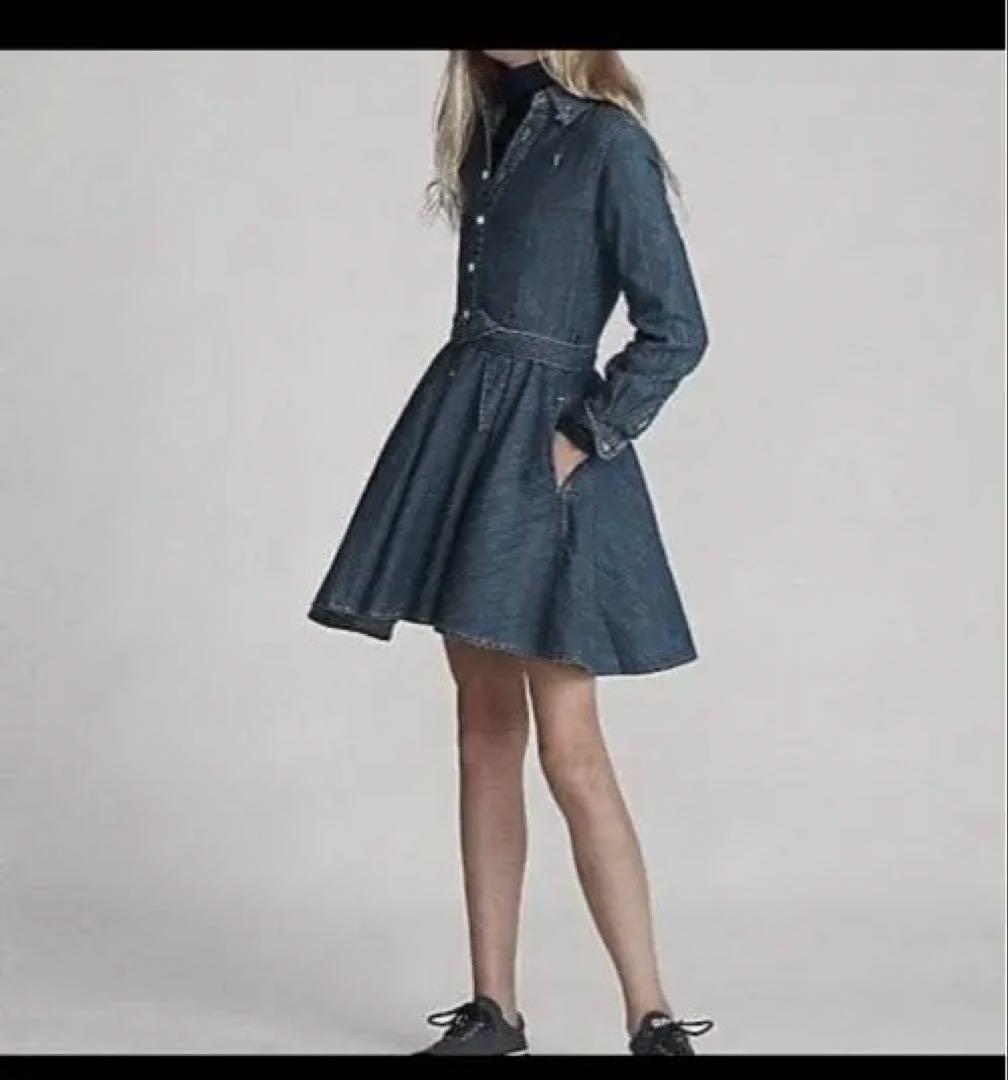 新品　RALPH LAUREN★ベルテッド コットン デニム シャツドレス160