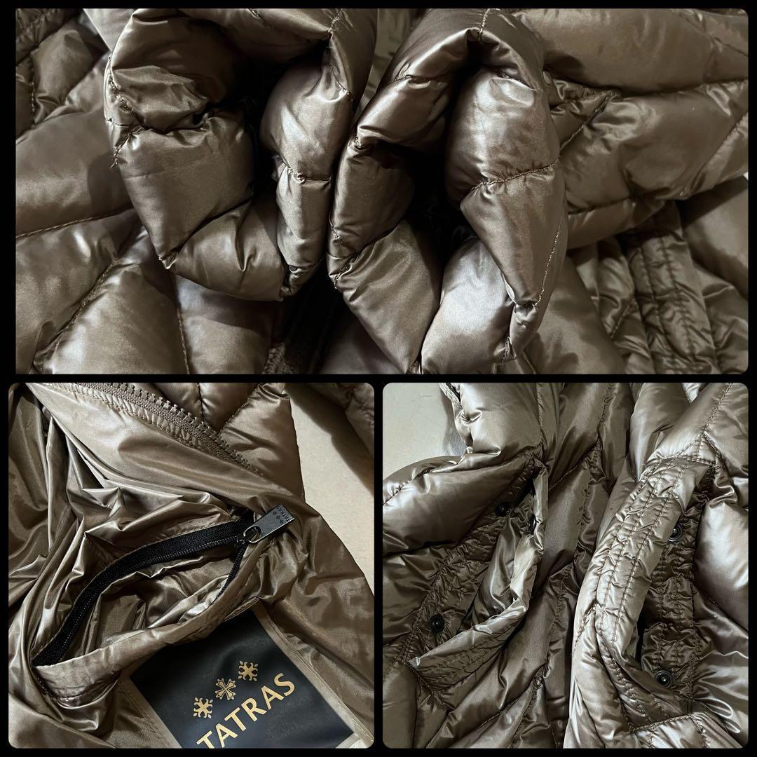 美品✨タトラス ポペナ ダウンコート ベージュ ラクーンファー フードベルト