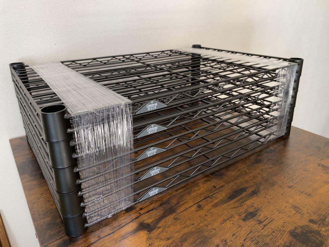 5点セット　ルミナス ノワール 棚板　ポール径25mm 幅60x奥行40cm