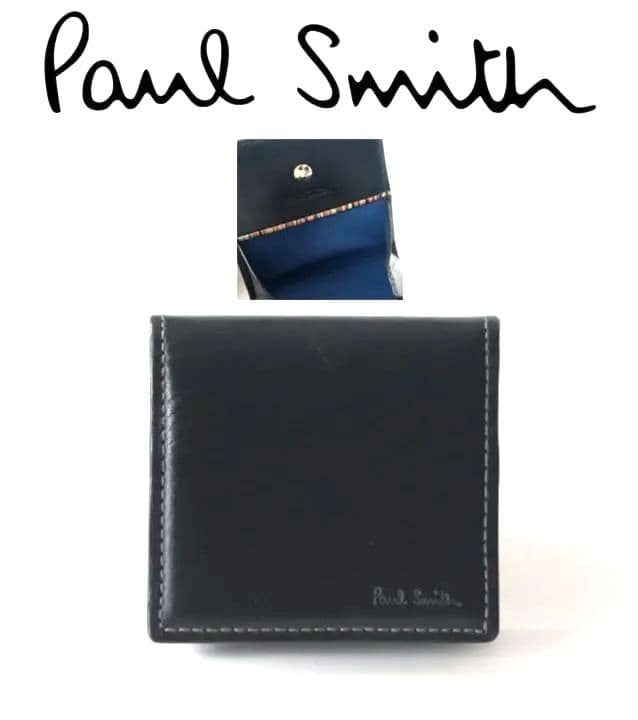 新品【ポールスミス】オールドレザー BOX型 小銭入れ ケース 黒