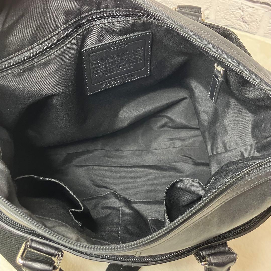 コーチ✨オールレザー 本革 エンボス A4 2way ビジネスバッグ 黒