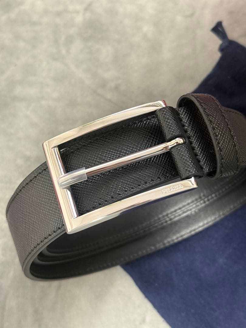 PRADA ブラック レザーベルト40/100新品未使用