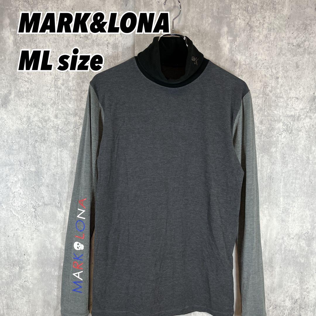 MARK&LONA マークアンドロナ タートルネック 切替カラー首元ロゴ 伸縮性