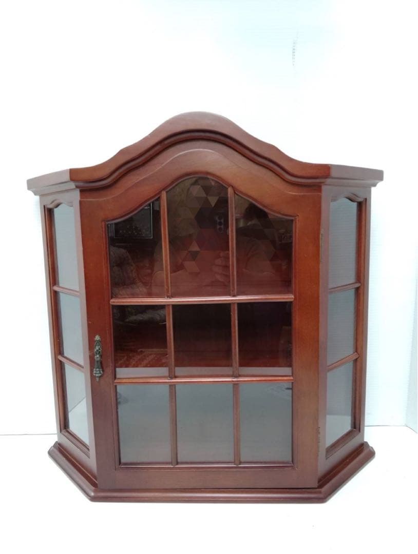 G1748 木製キャビネット 飾り棚 アンティーク 壁掛け コレクションケース