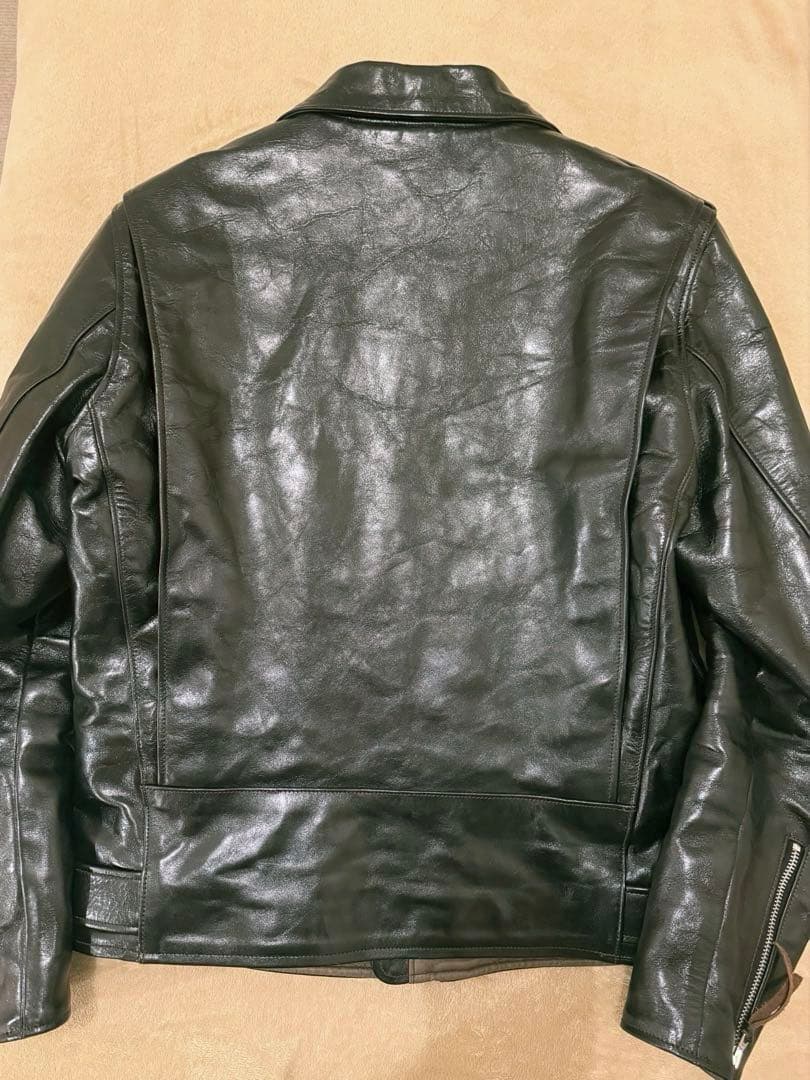 週末価格⭐️【茶芯】レインボーカントリー ダブルライダースジャケット ホースハイド