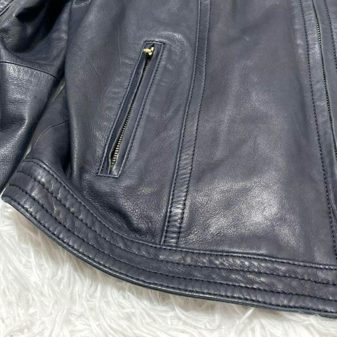 ガンちゃん　ラムレザージャケット　ジップアップブルゾン