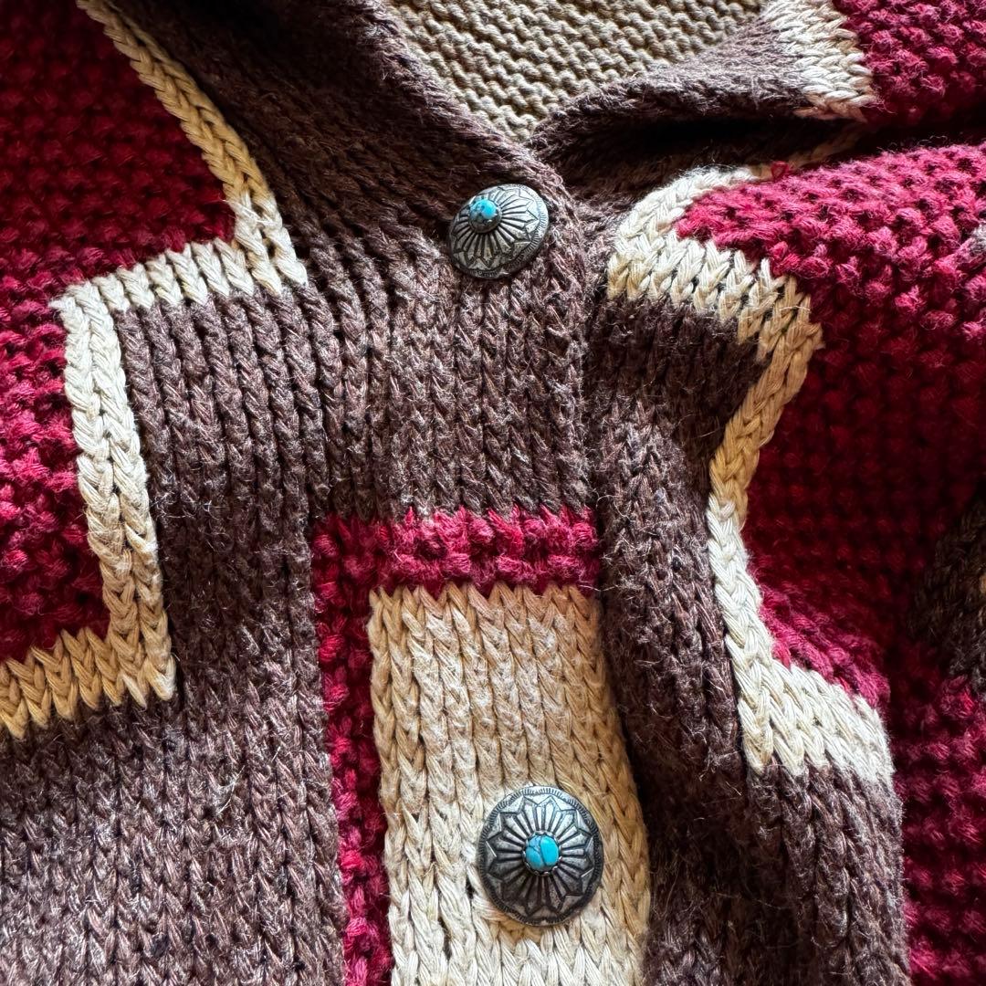 ラルフローレン ネイティブ ハンドニット カーディガン セーター 希少 Lサイズ