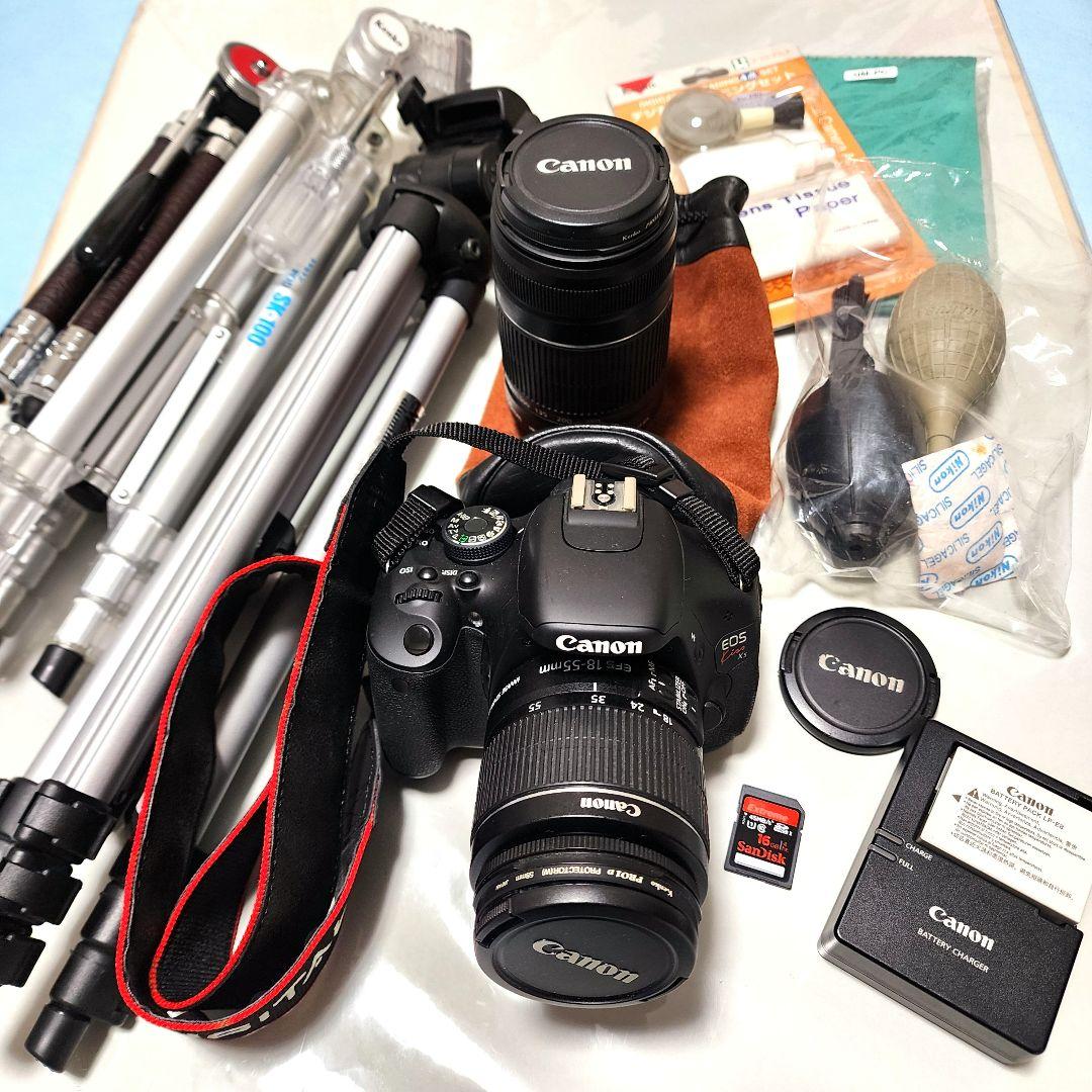 Canon　EOSKissX5　デジタル一眼レフカメラ　望遠レンズ+三脚セット