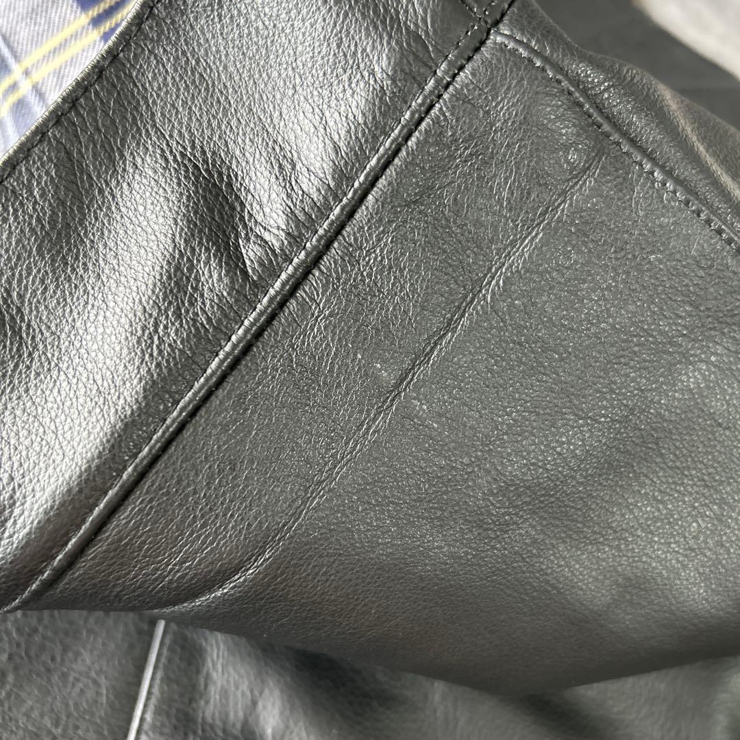 Belstff レザーライダースジャケット 黒 　S