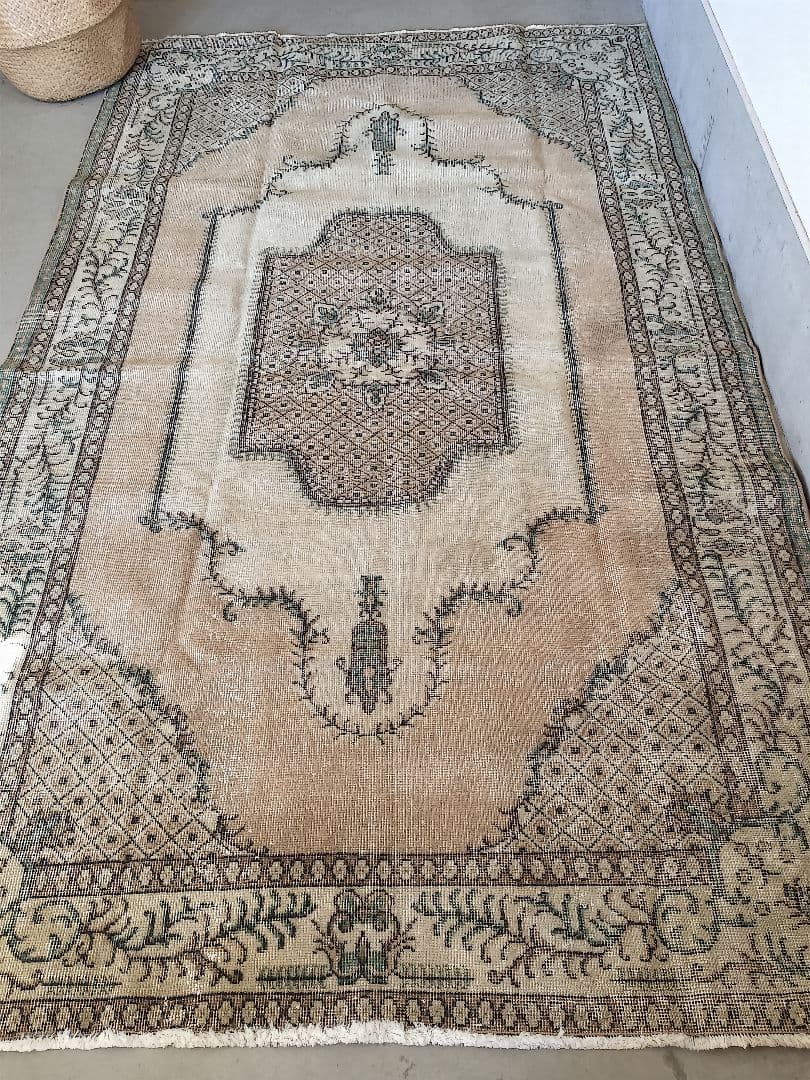 【konoha】大判/くすみベージュとクリームのトルコラグ No.715