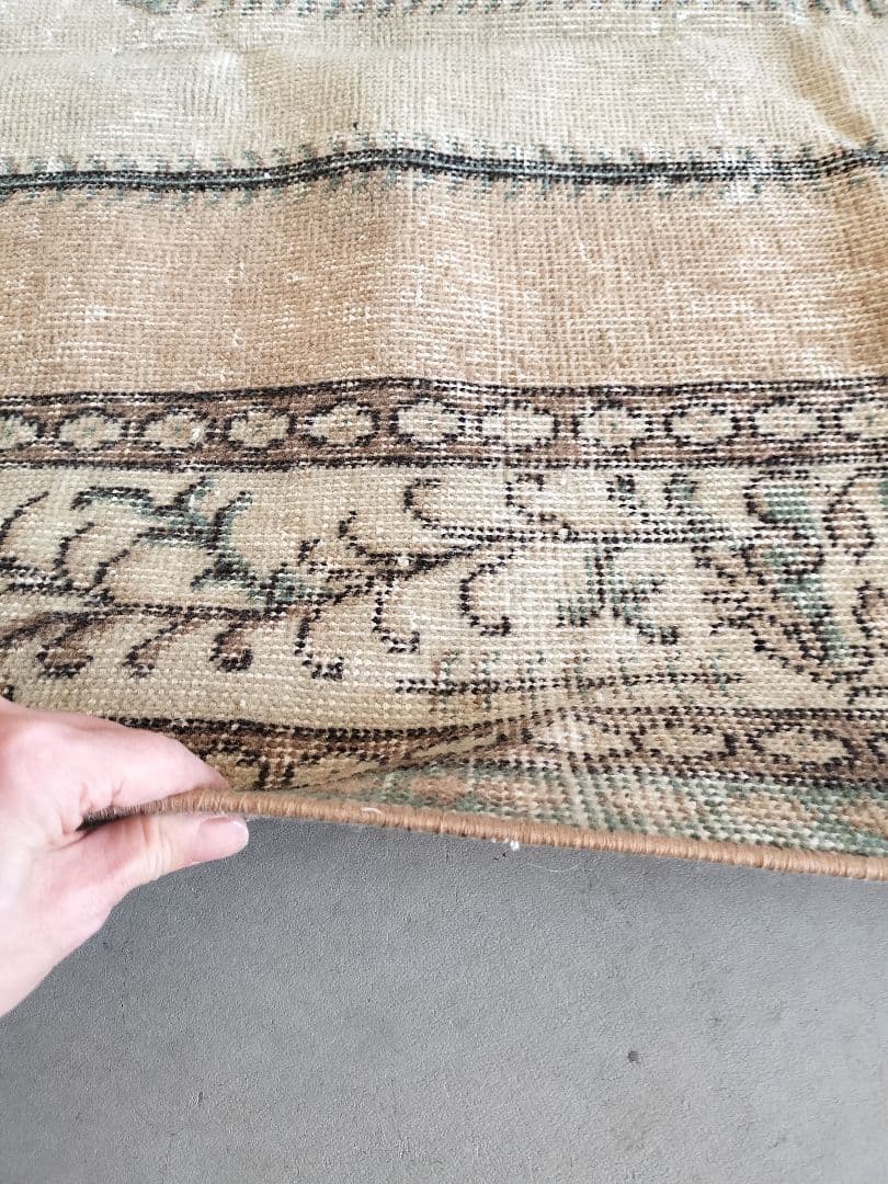 【konoha】大判/くすみベージュとクリームのトルコラグ No.715